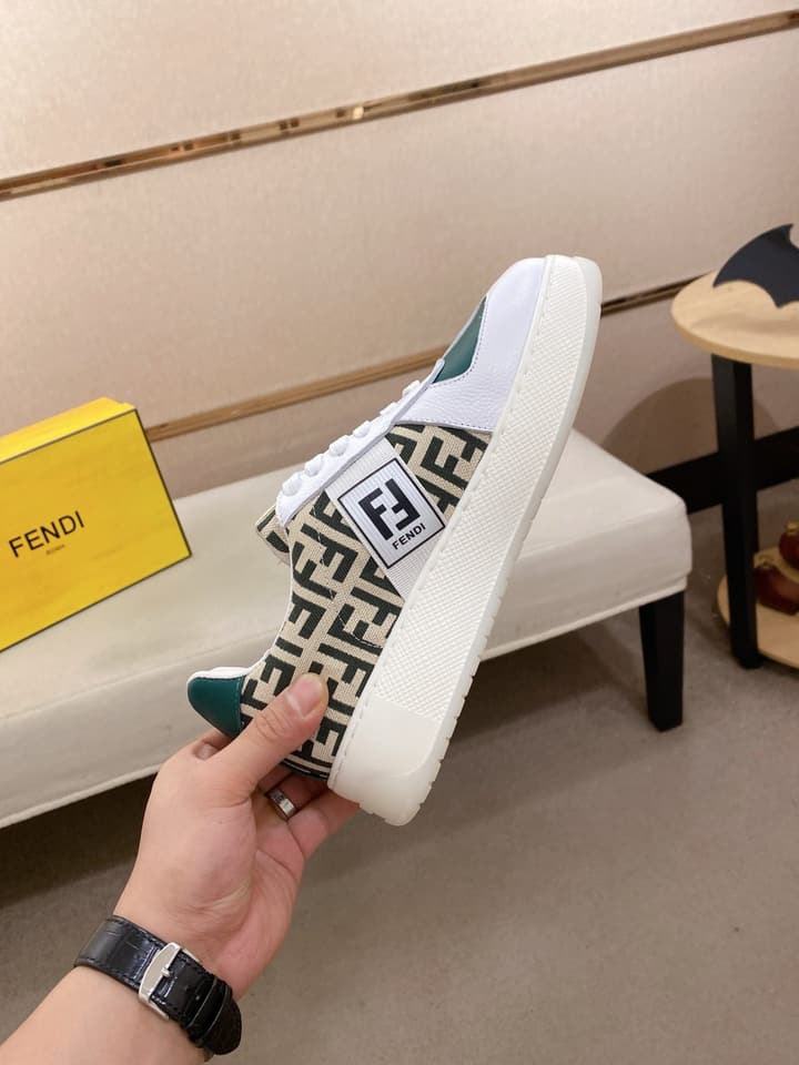 Fendi Calfskin Leather Loafers in Navy White Monogram