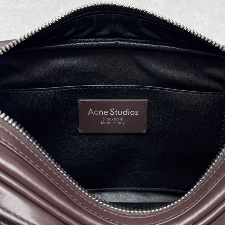 Acne Studios Retro Collapsed Camera Bag in Chocolate