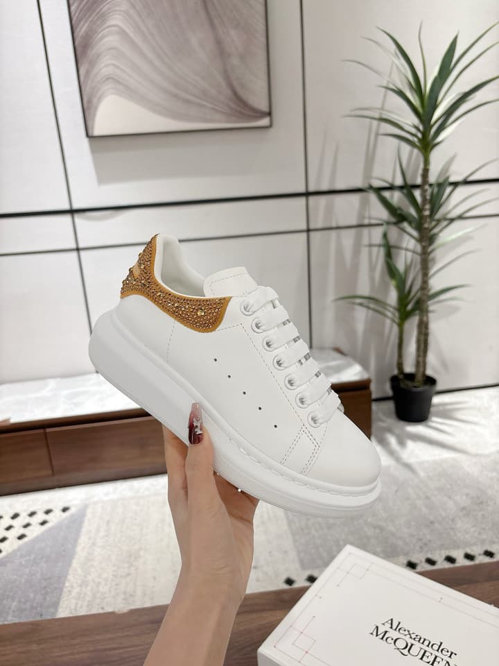 Alexander McQueen Classic White Sneakers in White