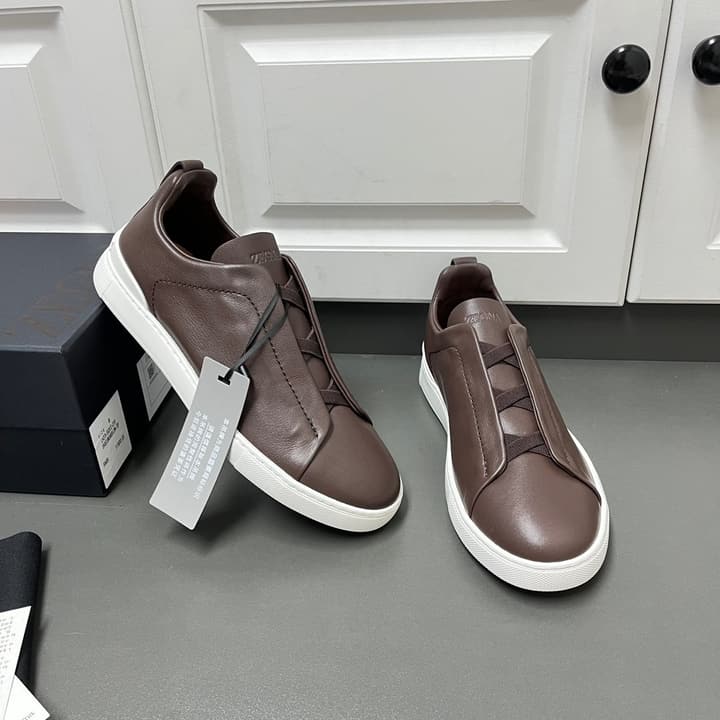 Zegna SECONDSKIN Triple Stitch™ Casual Sneakers in Monochromatic Black