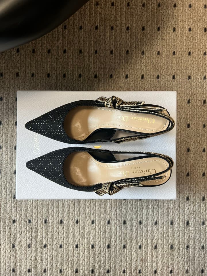 Dior Classic Polka Dot Bow Pumps in Deep Quilted Black