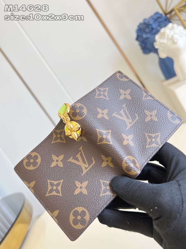 Louis Vuitton Charms Pocket Wallet in Monogram With Gold Disc Charm