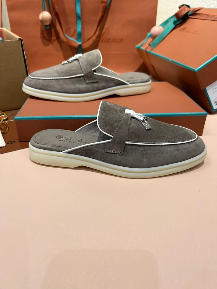 Loro Piana Women's Mules in Aqua Blue Suede