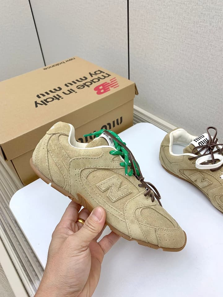 Miu Miu x New Balance Collaboration Runway Sneakers – 2024 in Distressed Grey