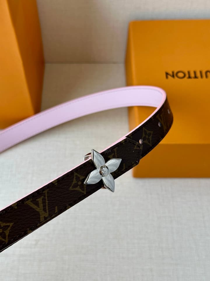 Louis Vuitton Mini Flowergram Reversible Belt in Gold Hardware
