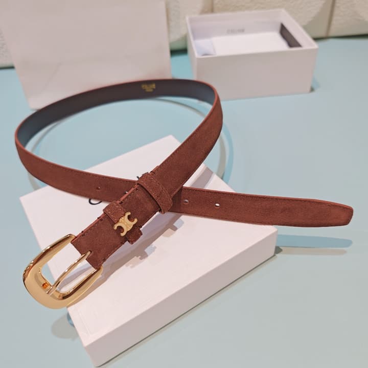 Celine 2.5cm Reversible Cowhide Belt in Classic Black