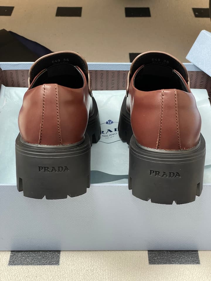 Prada Thick-Soled Platform Loafers – 25FW in Deep Gloss Black