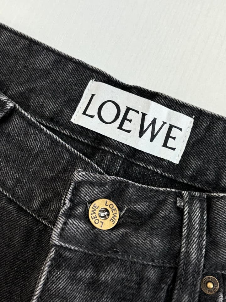 Loewe Anagram Denim Embroidered Trousers – 24FW in Washed Black