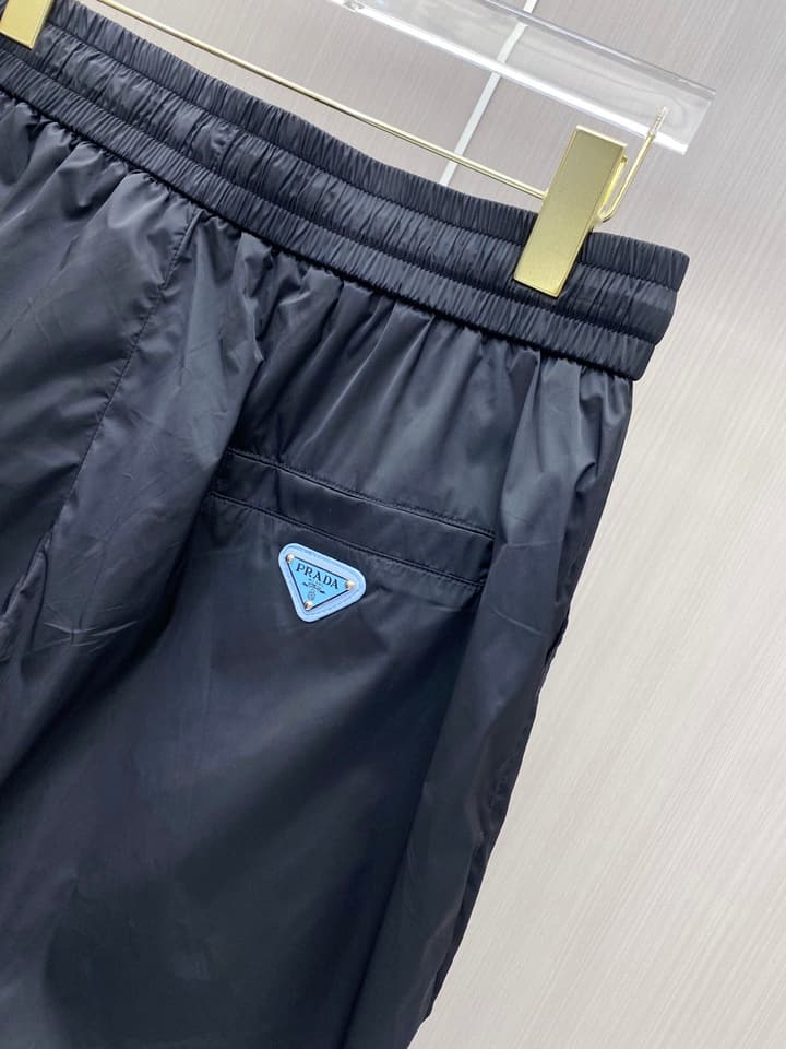 Prada Quick-Dry Drawstring Beach Shorts – Spring/Summer 2026 Collection in Black