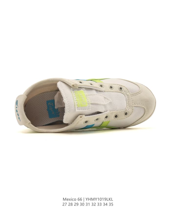 Onitsuka Tiger Mexico 66 Classic Sneakers – Kids Collection in Cream With Blue And Red Stripes