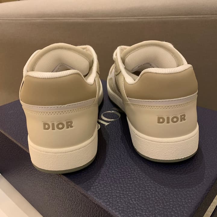 Dior B27 Low-Top Oblique Sneakers in White And Beige Oblique