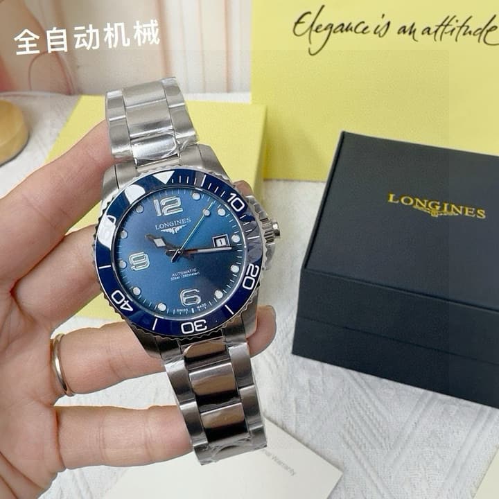 Longines Conquest HydroConquest Automatic Watch in Black Dial Steel Band