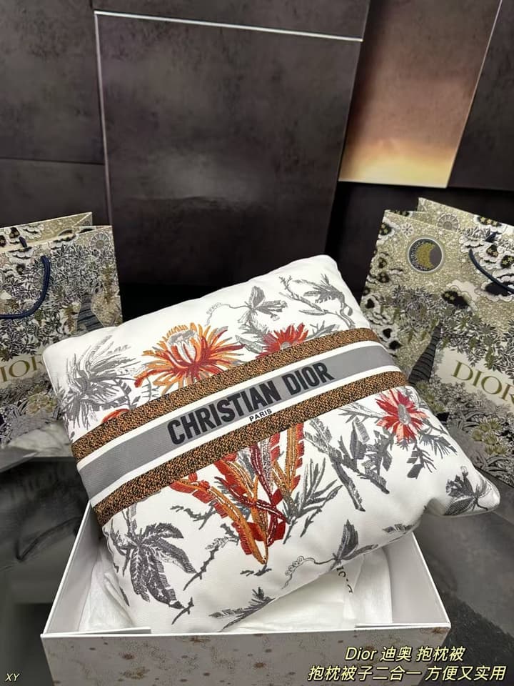 Dior Pillow Blanket Cushion in Black And White Oblique