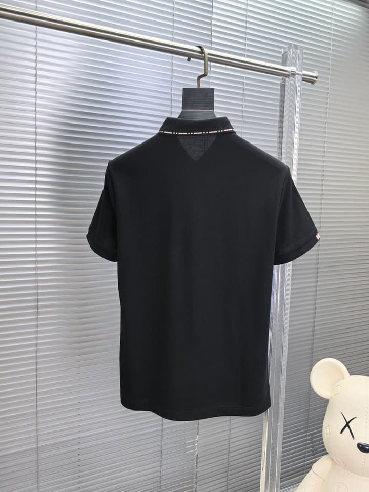 Burberry Embroidered Logo Piqué Cotton Polo Shirt – 2026SS in Dark Grey