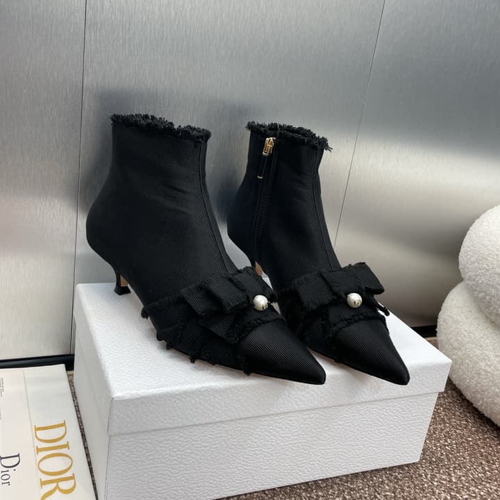 Dior J'Adior Adiorble Tassel Ankle Boots – 2024 Fall/Winter Collection in Black High Heel