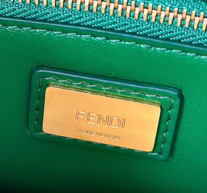 Fendi Peekaboo Embossed Crocodile Handbag in Classic Black Croc Embossed