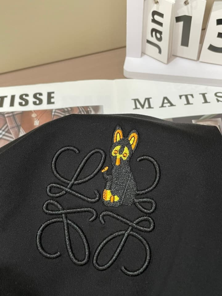 Loewe Logo Mercerized Cotton T-Shirt – 2026 Spring/Summer Collection in Black