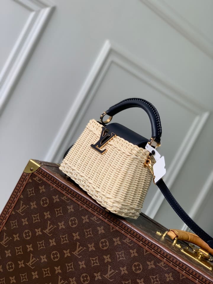 Louis Vuitton Capucines Mini Handbag in Beige