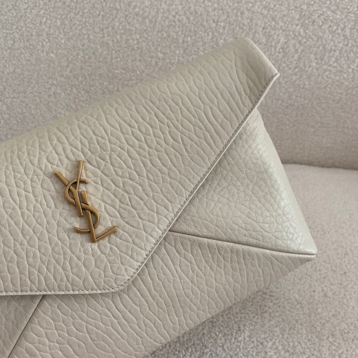 Saint Laurent Envelope Clutch Bag in Camel Brown