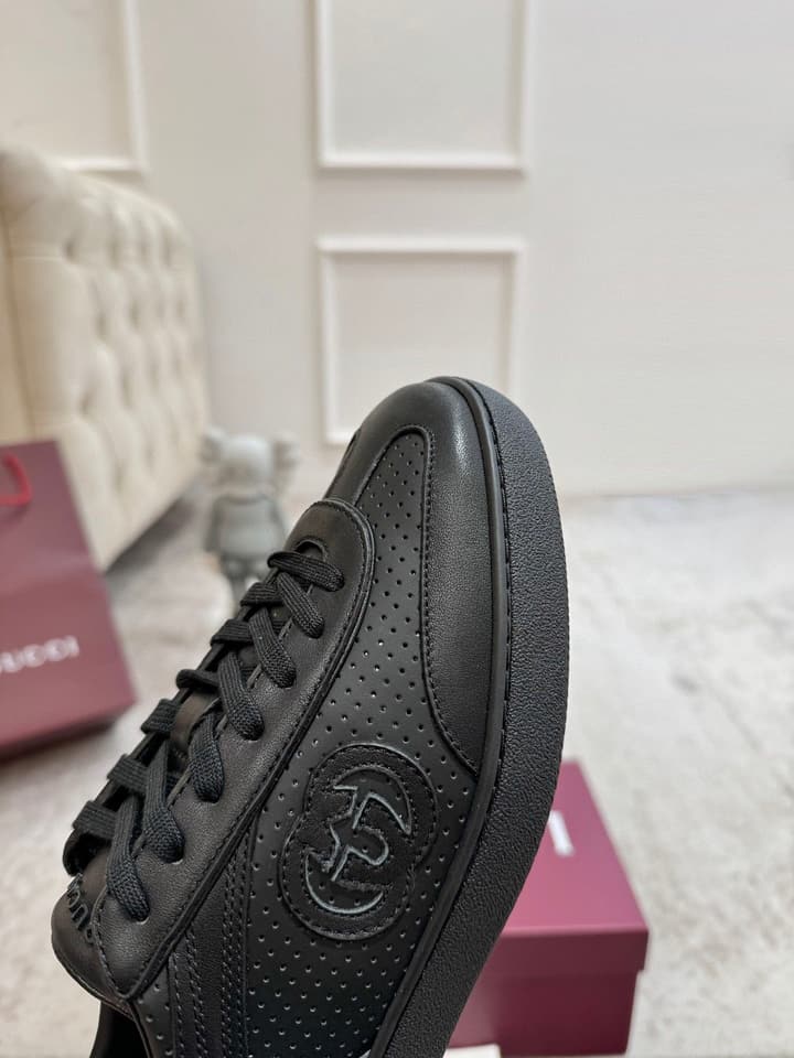 Gucci Retro German Training Sneakers in Black Monochromatic