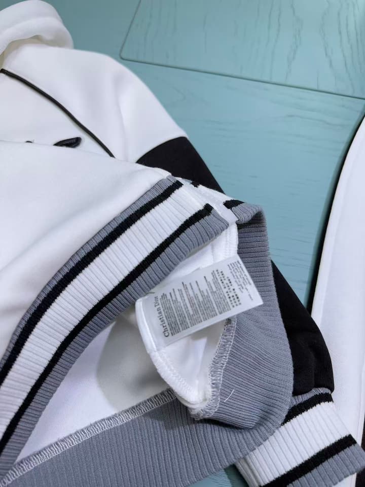 Dior High-End Children's Hooded Tracksuit Set – Kids Collection – 2025AW in Black And White Monogram