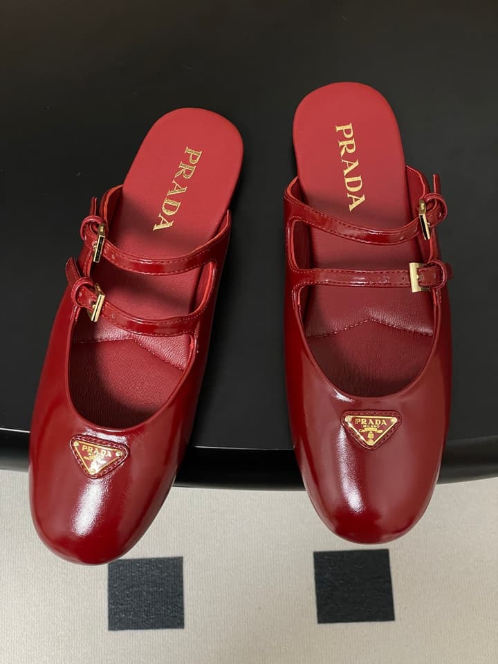 Prada Wrinkled Patent Ballet Flats – 25SS in Leopard Print