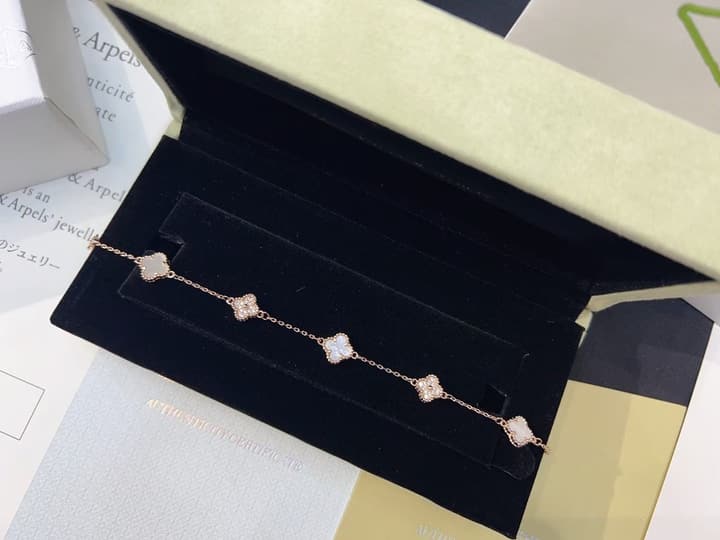 Van Cleef & Arpels Vintage Alhambra Mini Bracelet in Rose Gold