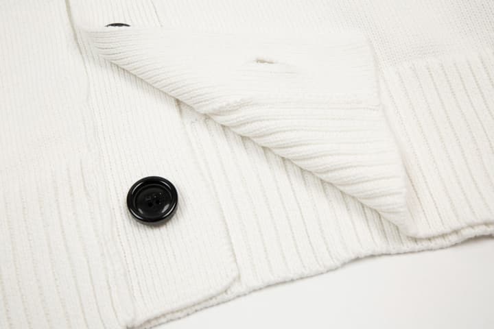 Ami Paris Classic Heart Embroidered Cardigan Sweater in Black