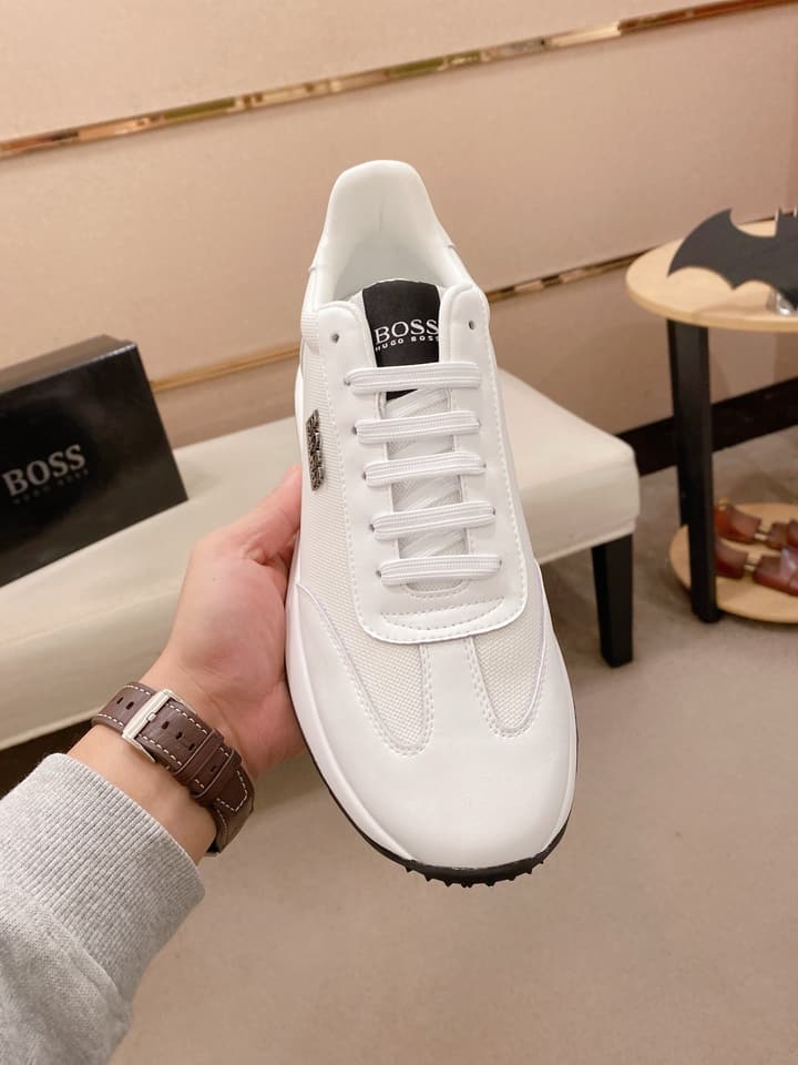 Boss Latest Casual Men's Sneakers in White With Black Sole