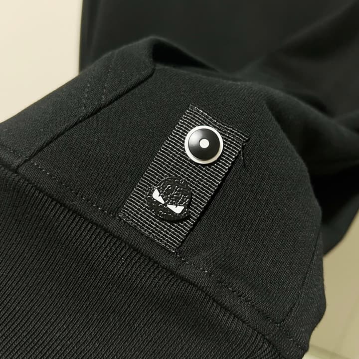Fendi FF Patch Logo Cotton Hoodie in Black Hooded Sweatshirt
