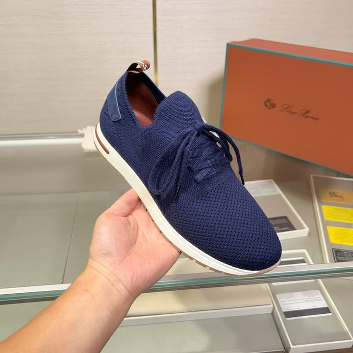 Loro Piana Breathable Suede Loafers in Solid Dark Blue