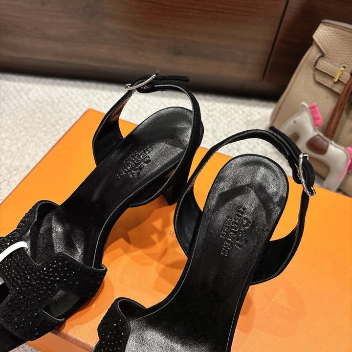 Hermès Eremite 80 Heeled Sandals in Black