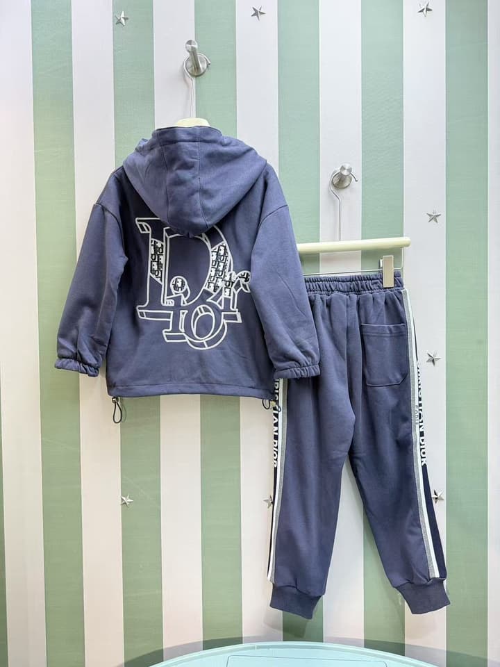 Dior Kids Reversible Windbreaker & Sweatshirt Set – Kids Collection – 25SS in Monogram Blue Set