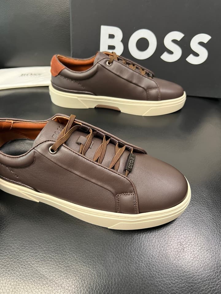 Boss Panelled Leather Sneakers