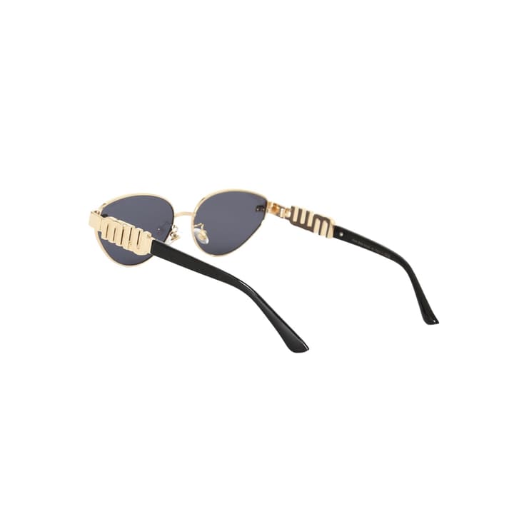 Miu Miu Logo Oval Gradient Sunglasses in Gold