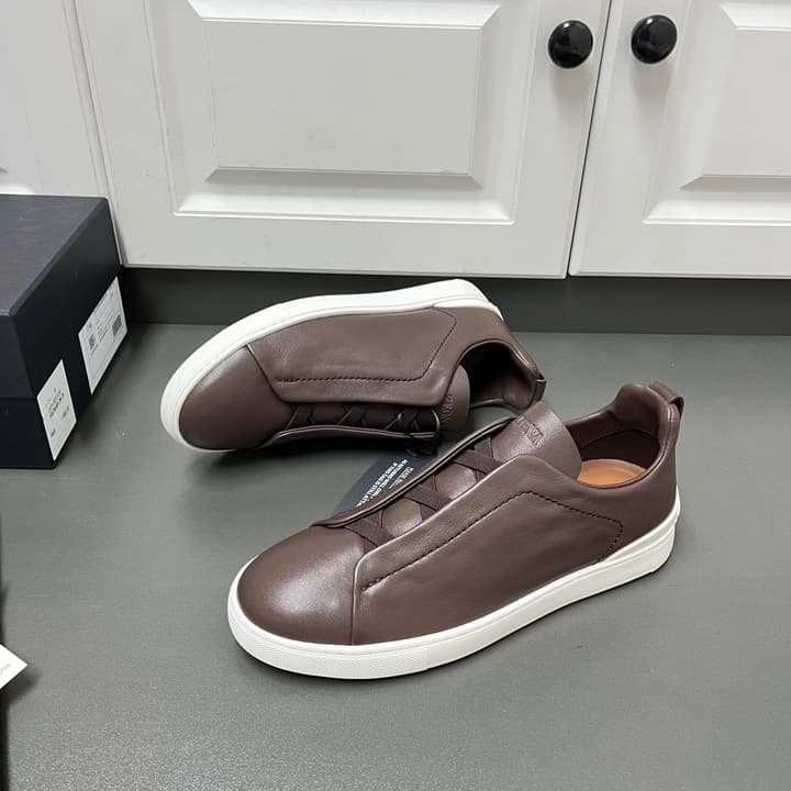 Zegna SECONDSKIN Triple Stitch™ Casual Sneakers in Monochromatic Black