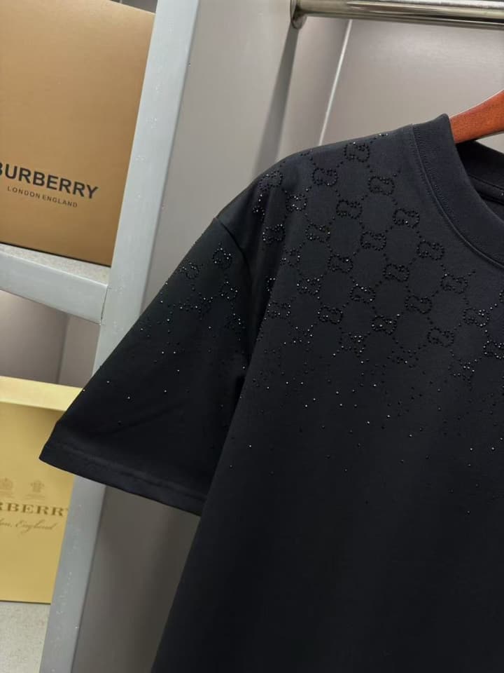Gucci Crystal-Embellished Cotton T-Shirt – Spring/Summer Collection in Classic Black