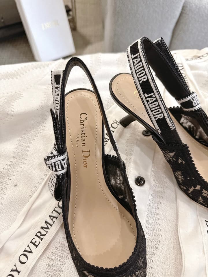 Dior J'Adior Patent Leather Kitten Heel Sandals in Classic Black Smooth Leather