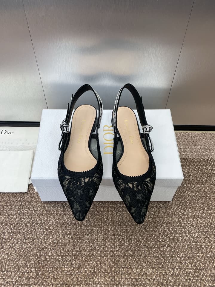 Dior J'Adior Woven Slingback Sandals – 2023 Spring/Summer Collection in Black Oblique Mesh High Contrast