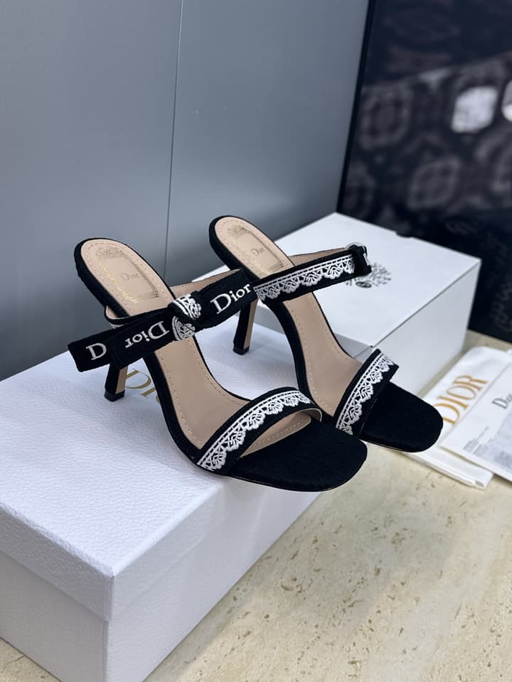 Dior J'Adior Dentelle Jelly Bow Heels – 2026 Early Spring Collection in Black