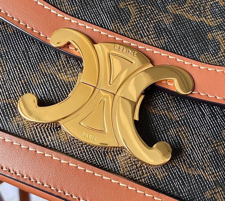 Celine Triomphe Monogram Tofu Shoulder Bag – 2020 Collection in Dark Triomphe Canvas