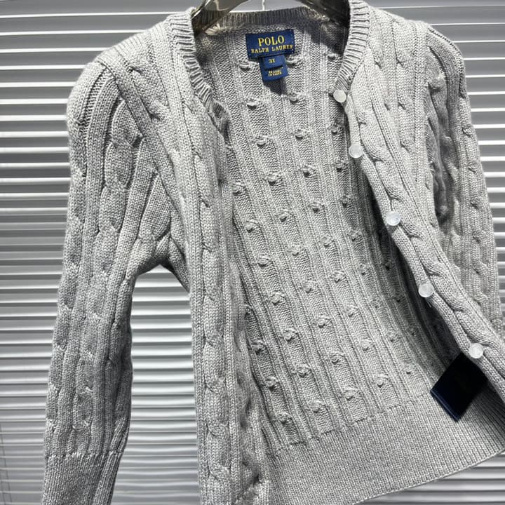 Ralph Lauren Cable Knit Cardigan – Kids Collection in Dark Navy Cable Knit