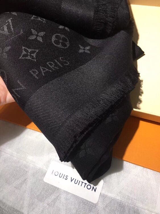 Louis Vuitton Classic Monogram Silk Cashmere Shawl in Beige