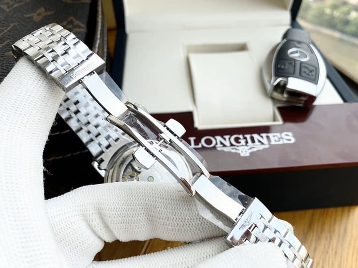 Longines Bo Ya Series Automatic Watch in Stainless Steel Blue Diamond Dial
