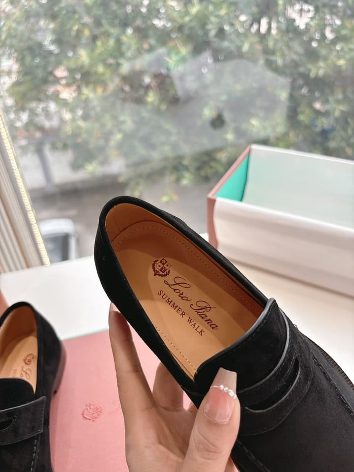 Loro Piana Loafers in Black Suede