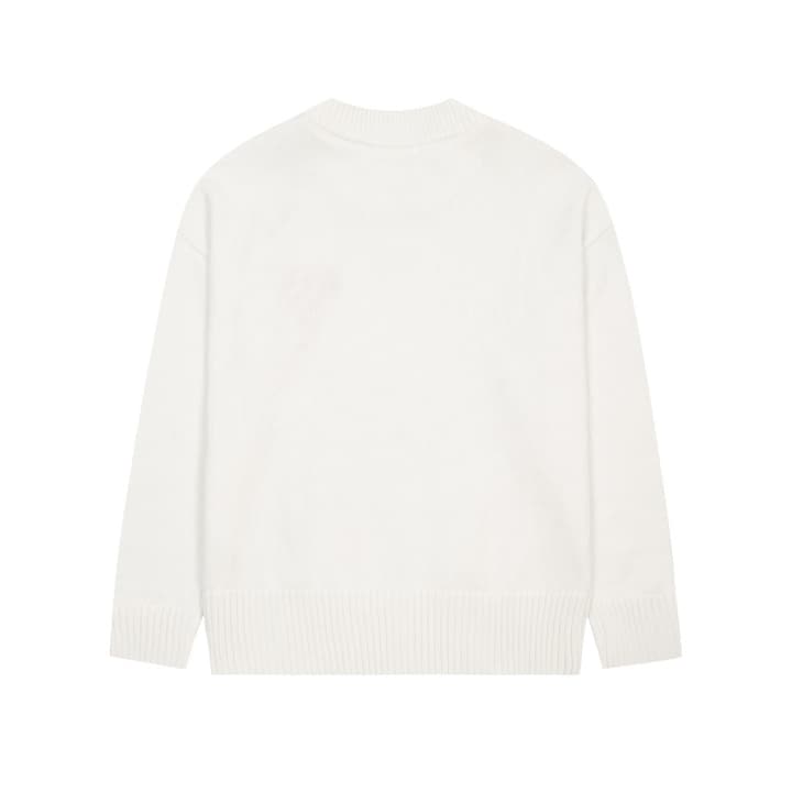 Ami Paris Classic Heart Embroidered Cardigan Sweater in Black