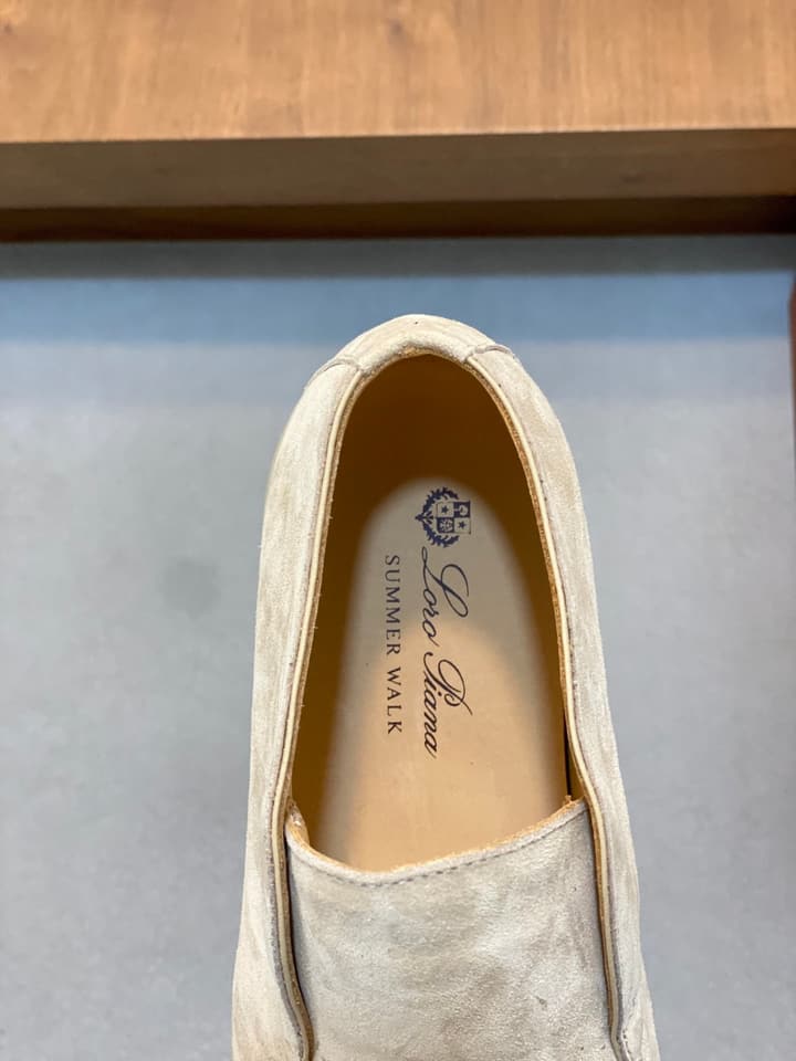 Loro Piana Suede Leather Slip-On Loafers in Camel Tan Suede