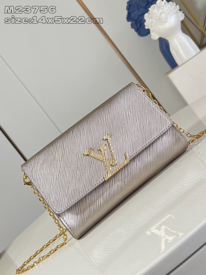Louis Vuitton Pochette Louise Chain Bag in Beige