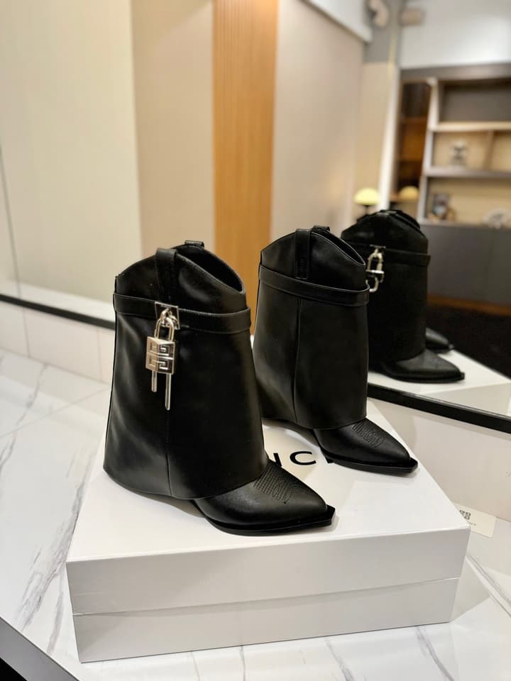 Givenchy High-Heel Embroidered Long Boots – 2024 SS in Black Leather