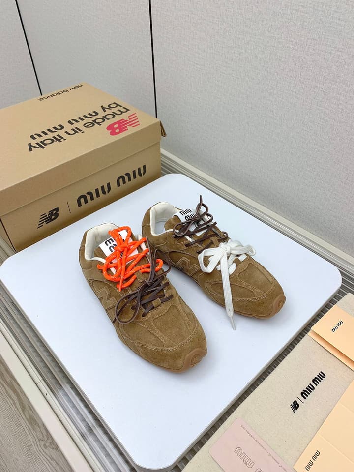 Miu Miu x New Balance Collaboration Runway Sneakers – 2024 in Distressed Grey